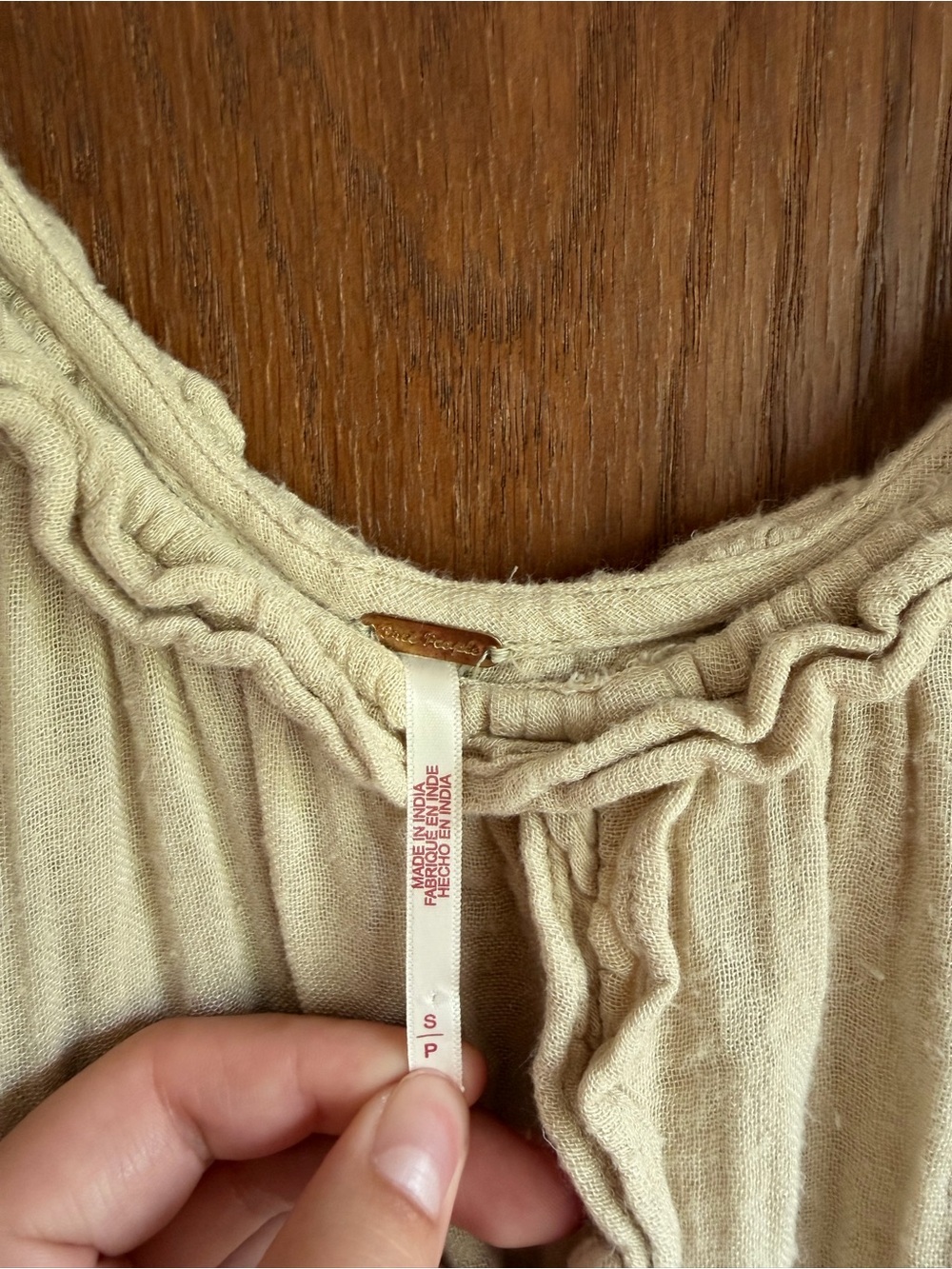 FREE PEOPLE Boho Cream Maxi Sundress with Ruffle Trim - Picture 3 of 6